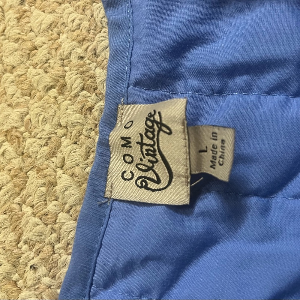 Como Vintage Blue Quilted Patchwork Jacket - image 3